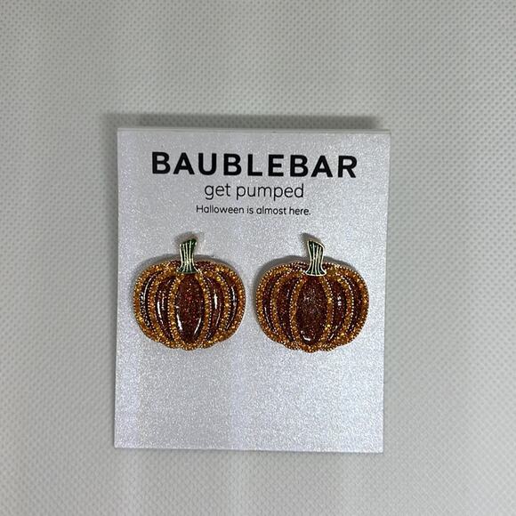 BaubleBar “Get Pumped” Pumpkin Earrings Retail $55 - Picture 3 of 5